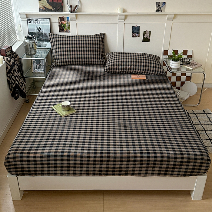 91家纺网 家纺一手货源 找家纺 大柏树 2026新款全棉纯棉水洗棉单床笠单品床笠床笠单件 重楼黑