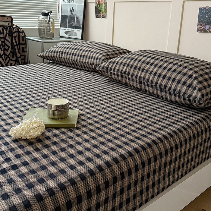 91家纺网 家纺一手货源 找家纺 大柏树 2026新款全棉纯棉水洗棉单床笠单品床笠床笠单件 重楼黑