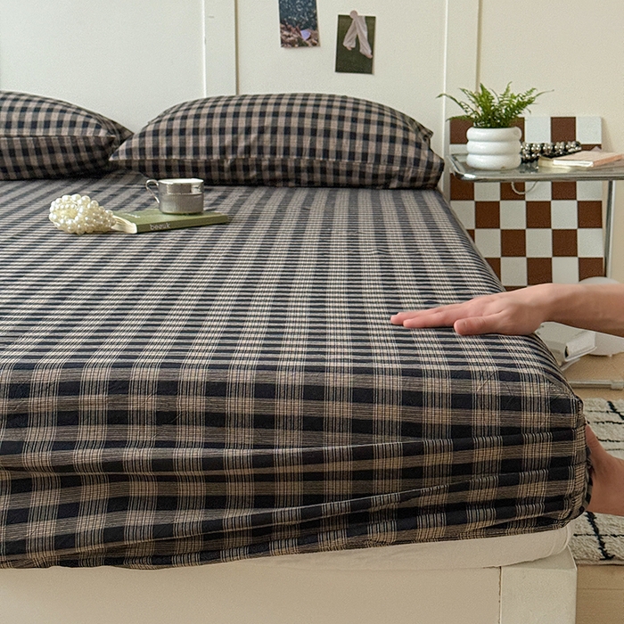 91家纺网 家纺一手货源 找家纺 大柏树 2026新款全棉纯棉水洗棉单床笠单品床笠床笠单件 重楼黑