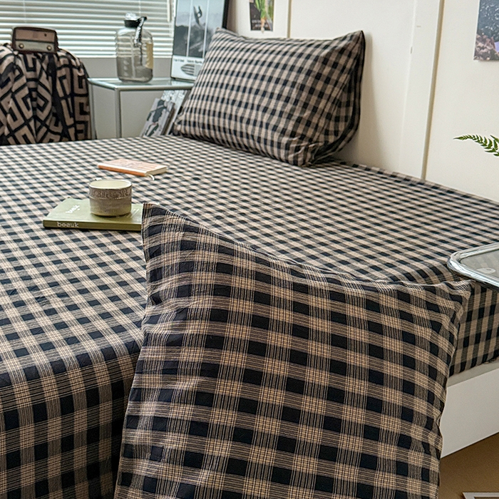 91家纺网 家纺一手货源 找家纺 大柏树 2026新款全棉纯棉水洗棉单床笠单品床笠床笠单件 重楼黑