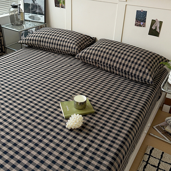 91家纺网 家纺一手货源 找家纺 大柏树 2026新款全棉纯棉水洗棉单床笠单品床笠床笠单件 重楼黑