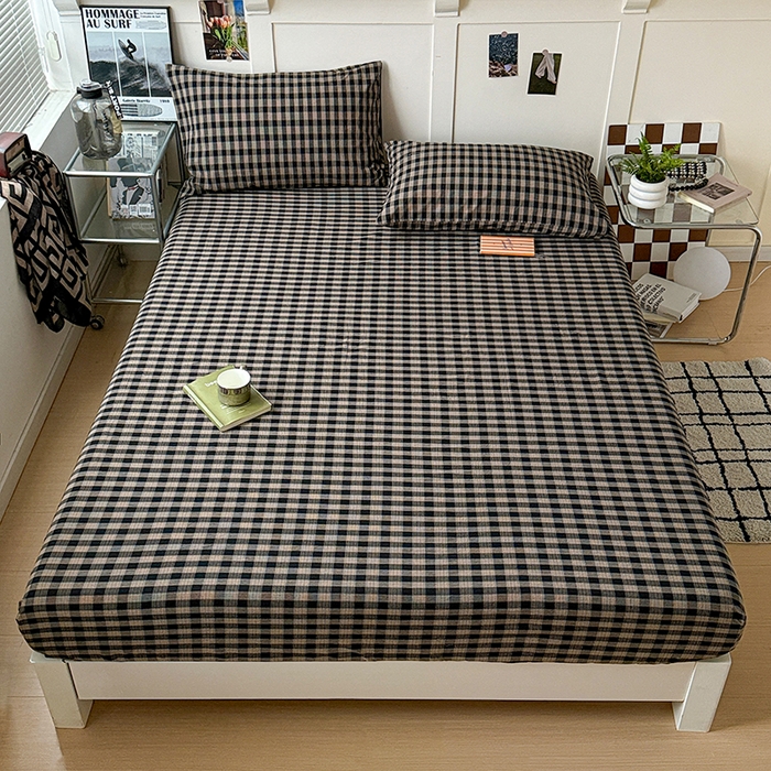 91家纺网 家纺一手货源 找家纺 大柏树 2026新款全棉纯棉水洗棉单床笠单品床笠床笠单件 重楼黑