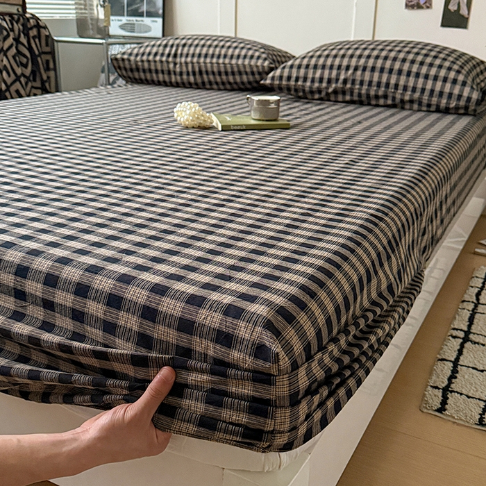 91家纺网 家纺一手货源 找家纺 大柏树 2026新款全棉纯棉水洗棉单床笠单品床笠床笠单件 重楼黑