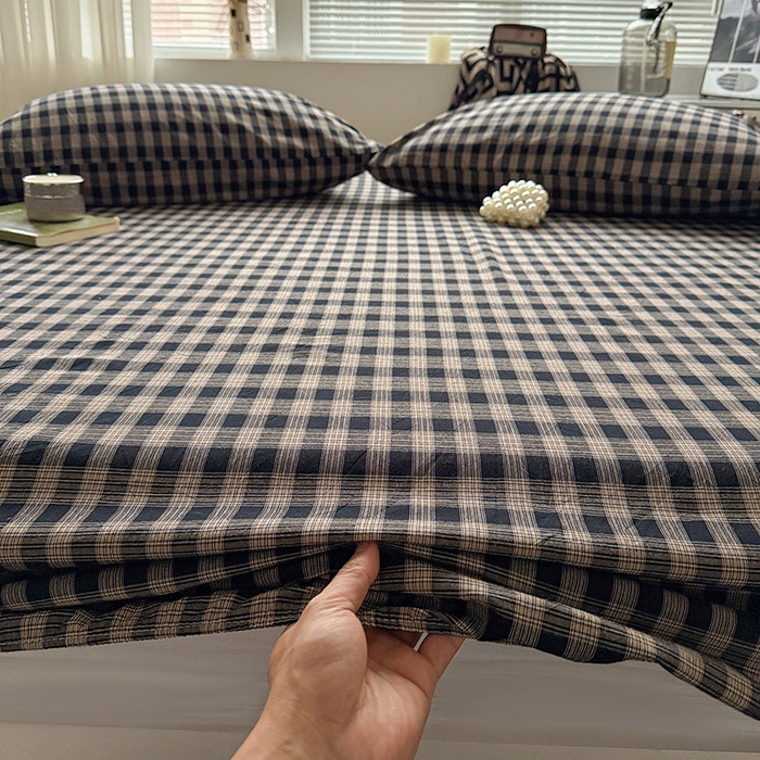 91家纺网 家纺一手货源 找家纺 大柏树 2026新款全棉纯棉水洗棉单床笠单品床笠床笠单件 重楼黑