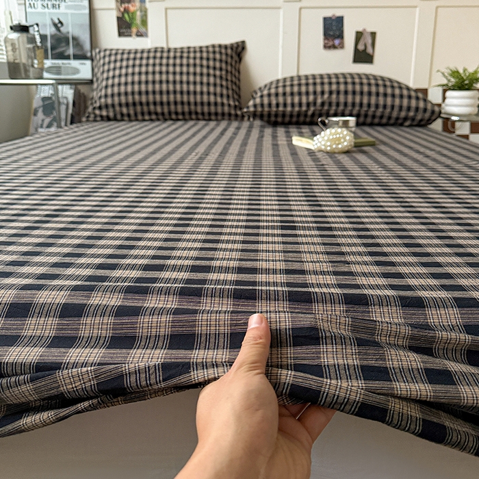 91家纺网 家纺一手货源 找家纺 大柏树 2026新款全棉纯棉水洗棉单床笠单品床笠床笠单件 重楼黑