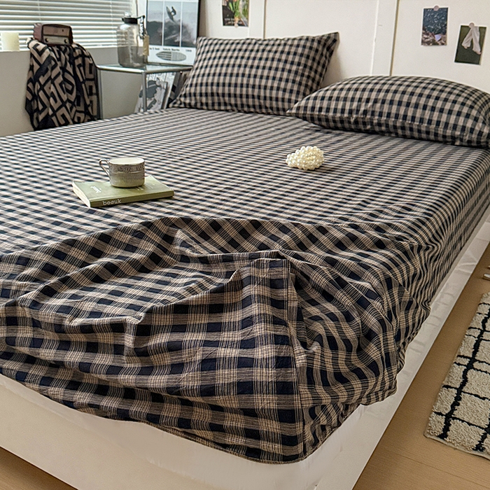 91家纺网 家纺一手货源 找家纺 大柏树 2026新款全棉纯棉水洗棉单床笠单品床笠床笠单件 重楼黑