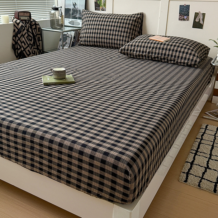 91家纺网 家纺一手货源 找家纺 大柏树 2026新款全棉纯棉水洗棉单床笠单品床笠床笠单件 重楼黑