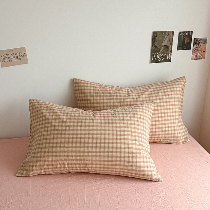 大柏树 2026新款全棉纯棉水洗棉单枕套单品枕套枕套单件 朵拉粉