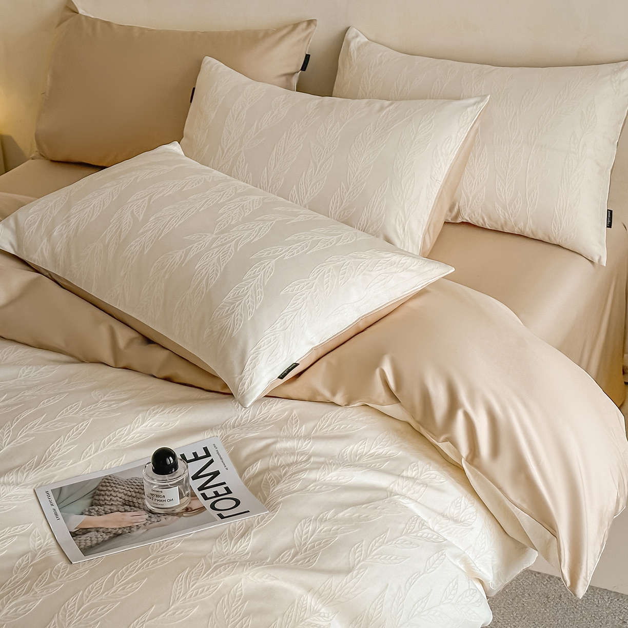 91家纺网 家纺一手货源 找家纺 （总）拼社家纺 2026新款A类全棉亮面提花四件套厚织浮雕提花全棉四件套（独家专版花型）