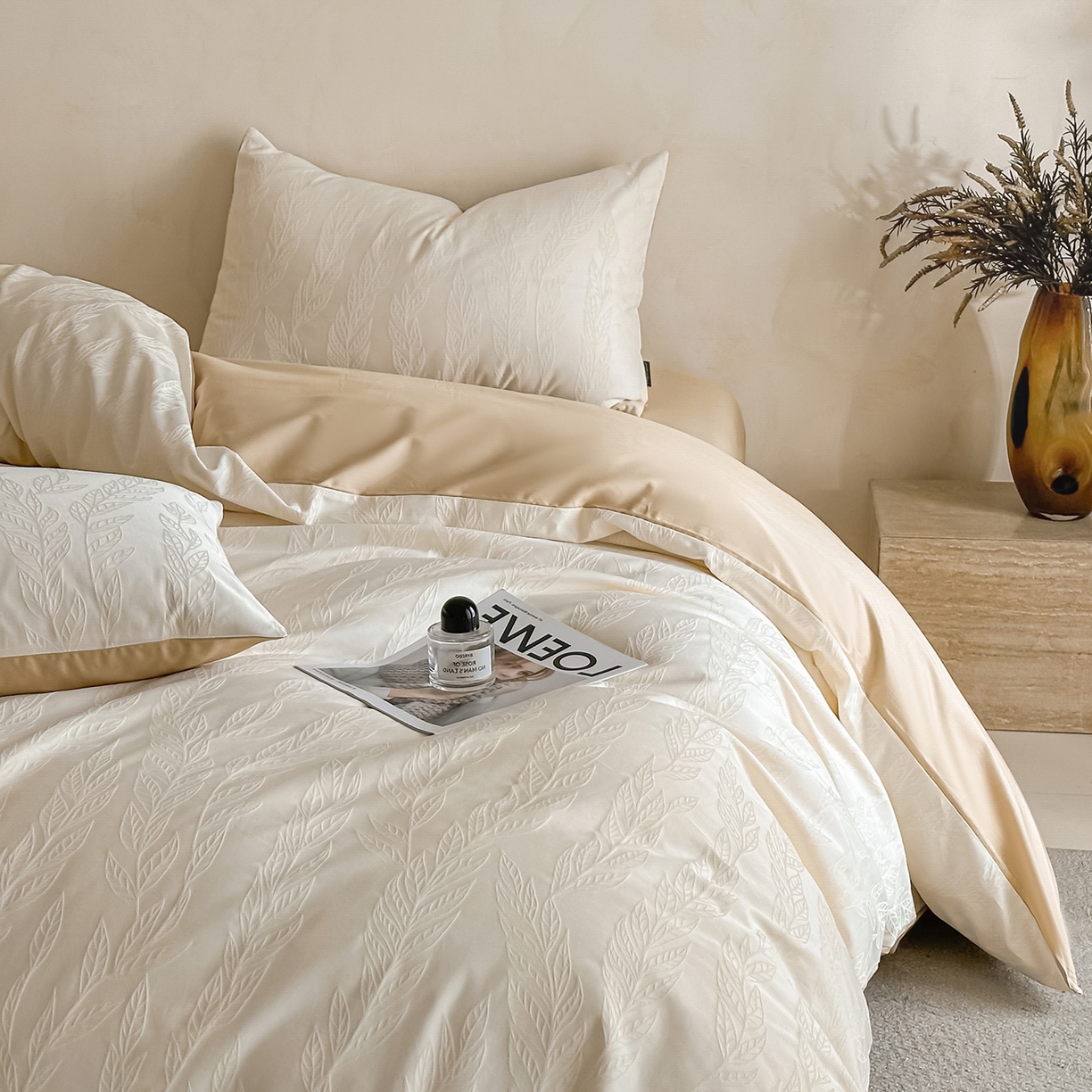 91家纺网 家纺一手货源 找家纺 （总）拼社家纺 2026新款A类全棉亮面提花四件套厚织浮雕提花全棉四件套（独家专版花型）