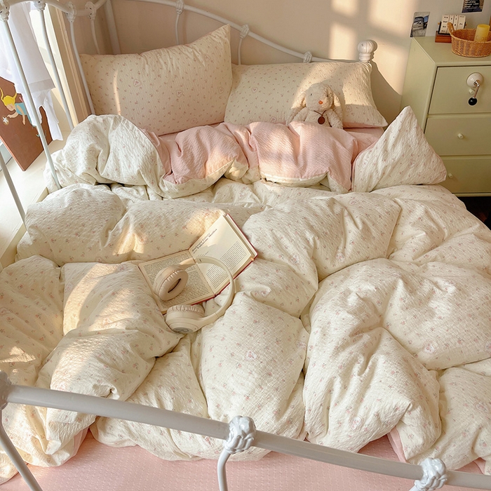 91家纺网 家纺一手货源 找家纺 （总）贝扬思家纺 2026新款高品质A类泡芙纱普通款四件套-110g-(软软糯糯小红书推荐~)