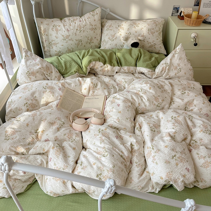 91家纺网 家纺一手货源 找家纺 （总）贝扬思家纺 2026新款高品质A类泡芙纱普通款四件套-110g-(软软糯糯小红书推荐~)