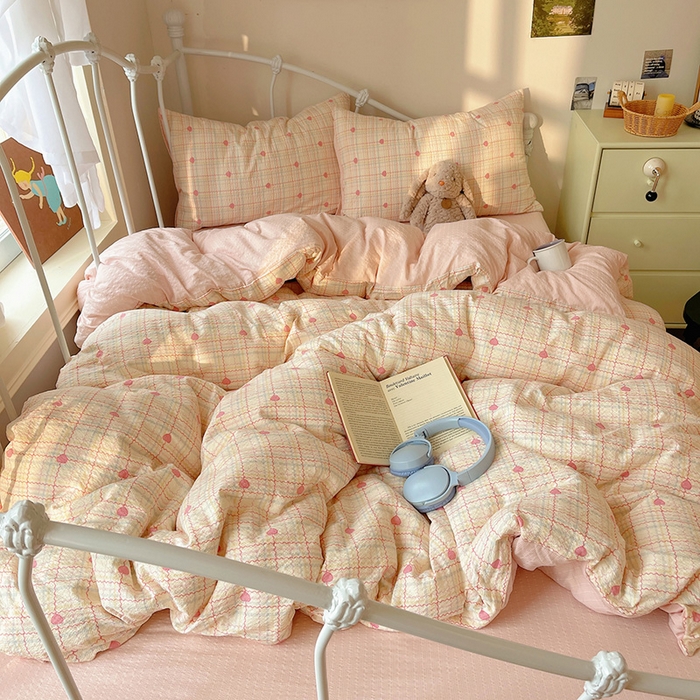 91家纺网 家纺一手货源 找家纺 （总）贝扬思家纺 2026新款高品质A类泡芙纱普通款四件套-110g-(软软糯糯小红书推荐~)