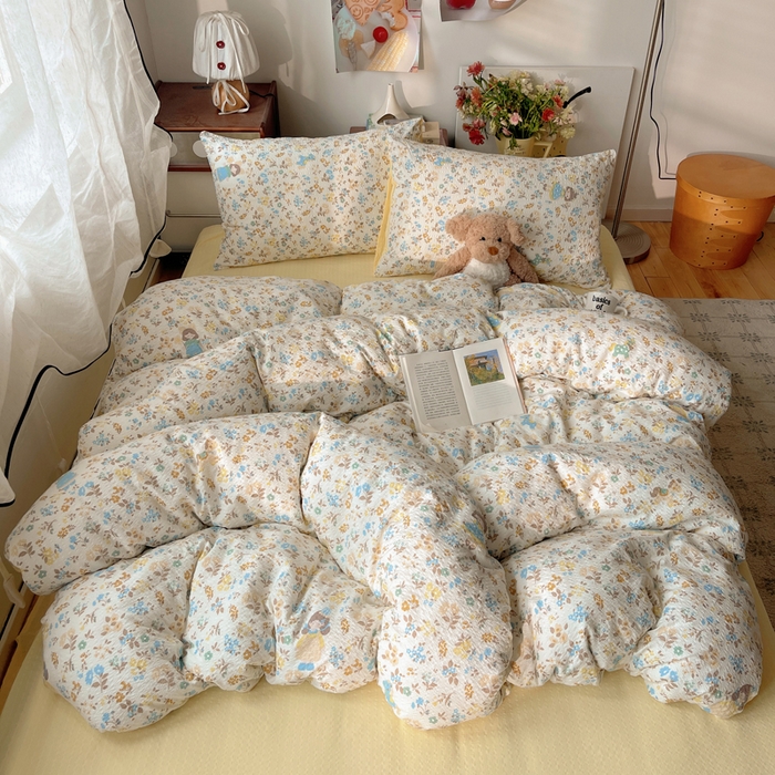 91家纺网 家纺一手货源 找家纺 （总）贝扬思家纺 2026新款高品质A类泡芙纱普通款四件套-110g-(软软糯糯小红书推荐~)