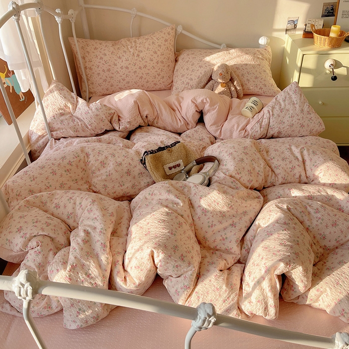 91家纺网 家纺一手货源 找家纺 （总）贝扬思家纺 2026新款高品质A类泡芙纱普通款四件套-110g-(软软糯糯小红书推荐~)