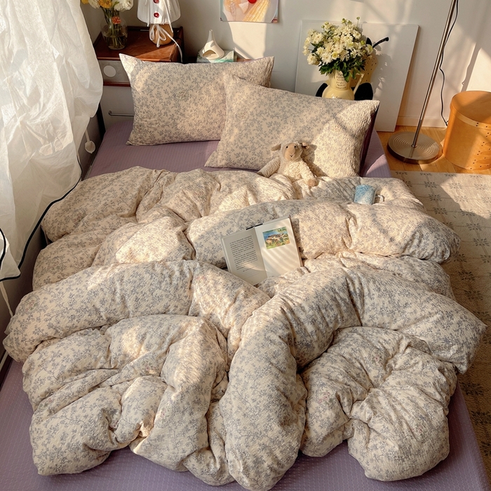 91家纺网 家纺一手货源 找家纺 （总）贝扬思家纺 2026新款高品质A类泡芙纱普通款四件套-110g-(软软糯糯小红书推荐~)