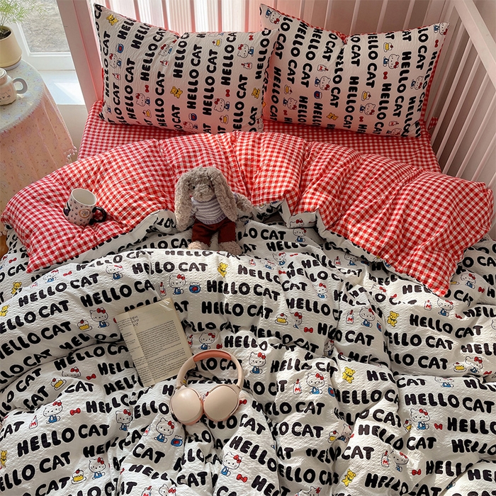 91家纺网 家纺一手货源 找家纺 （总）贝扬思家纺 2026新款高品质A类泡芙纱普通款四件套-110g-(软软糯糯小红书推荐~)