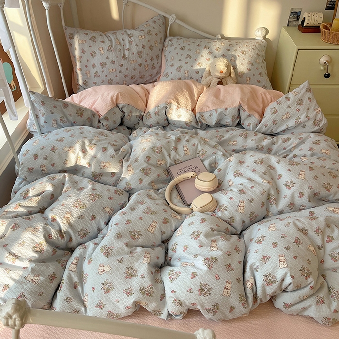 91家纺网 家纺一手货源 找家纺 （总）贝扬思家纺 2026新款高品质A类泡芙纱普通款四件套-110g-(软软糯糯小红书推荐~)