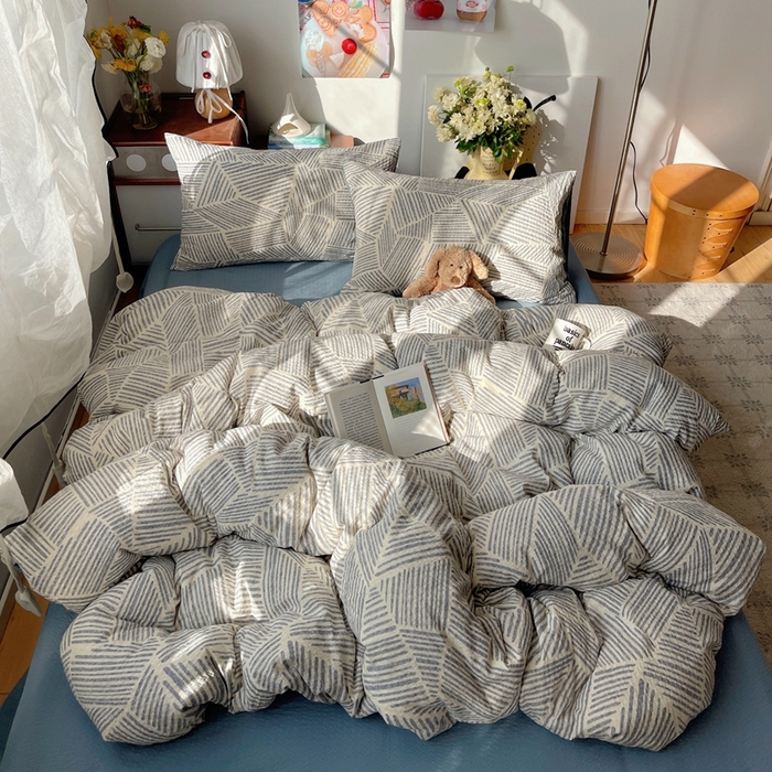 91家纺网 家纺一手货源 找家纺 （总）贝扬思家纺 2026新款高品质A类泡芙纱普通款四件套-110g-(软软糯糯小红书推荐~)