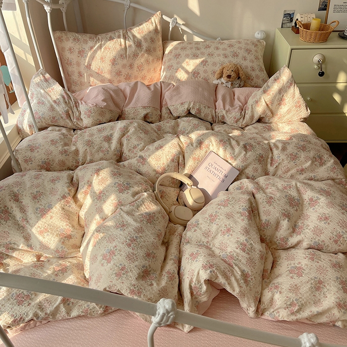 91家纺网 家纺一手货源 找家纺 （总）贝扬思家纺 2026新款高品质A类泡芙纱普通款四件套-110g-(软软糯糯小红书推荐~)