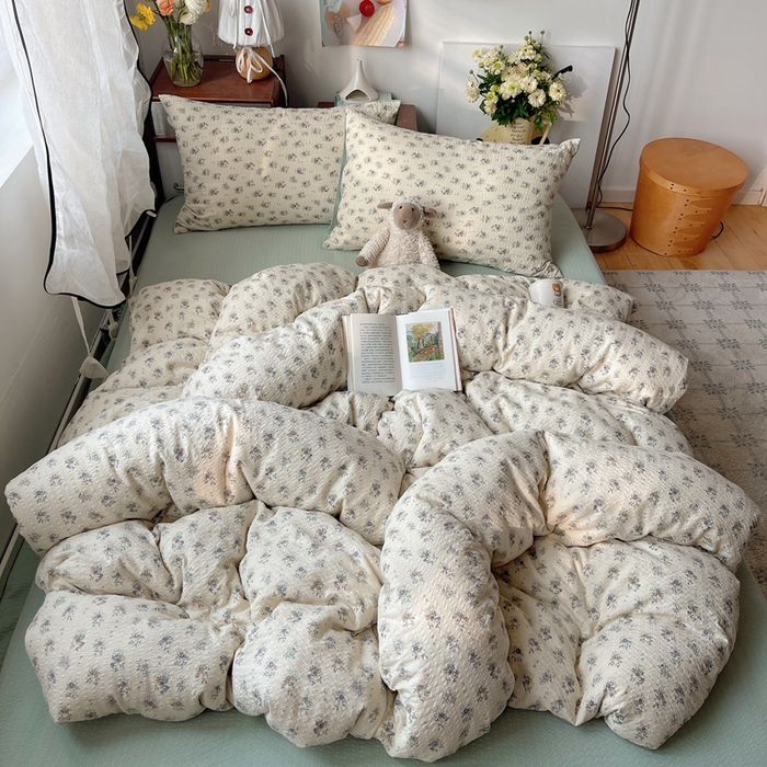 91家纺网 家纺一手货源 找家纺 （总）贝扬思家纺 2026新款高品质A类泡芙纱普通款四件套-110g-(软软糯糯小红书推荐~)