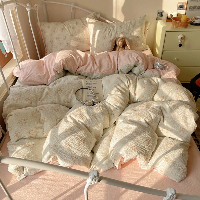 91家纺网 家纺一手货源 找家纺 （总）贝扬思家纺 2026新款高品质A类泡芙纱普通款四件套-110g-(软软糯糯小红书推荐~)