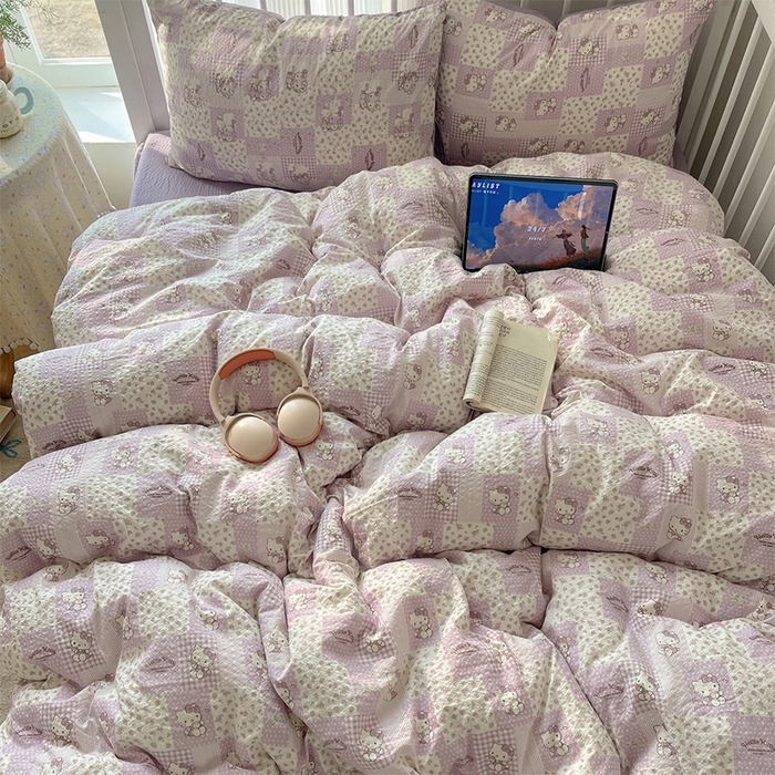 91家纺网 家纺一手货源 找家纺 （总）贝扬思家纺 2026新款高品质A类泡芙纱普通款四件套-110g-(软软糯糯小红书推荐~)