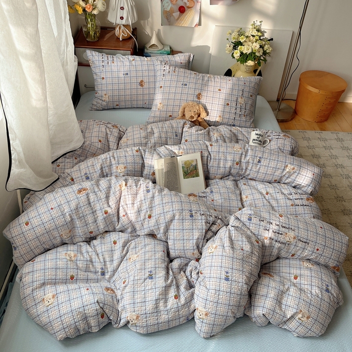 91家纺网 家纺一手货源 找家纺 （总）贝扬思家纺 2026新款高品质A类泡芙纱普通款四件套-110g-(软软糯糯小红书推荐~)