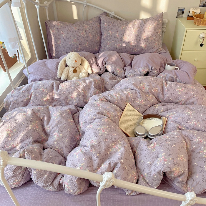 91家纺网 家纺一手货源 找家纺 （总）贝扬思家纺 2026新款高品质A类泡芙纱普通款四件套-110g-(软软糯糯小红书推荐~)