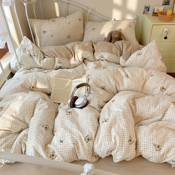 91家纺网 家纺一手货源 找家纺 （总）贝扬思家纺 2026新款高品质A类泡芙纱普通款四件套-110g-(软软糯糯小红书推荐~)