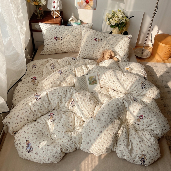 91家纺网 家纺一手货源 找家纺 （总）贝扬思家纺 2026新款高品质A类泡芙纱普通款四件套-110g-(软软糯糯小红书推荐~)