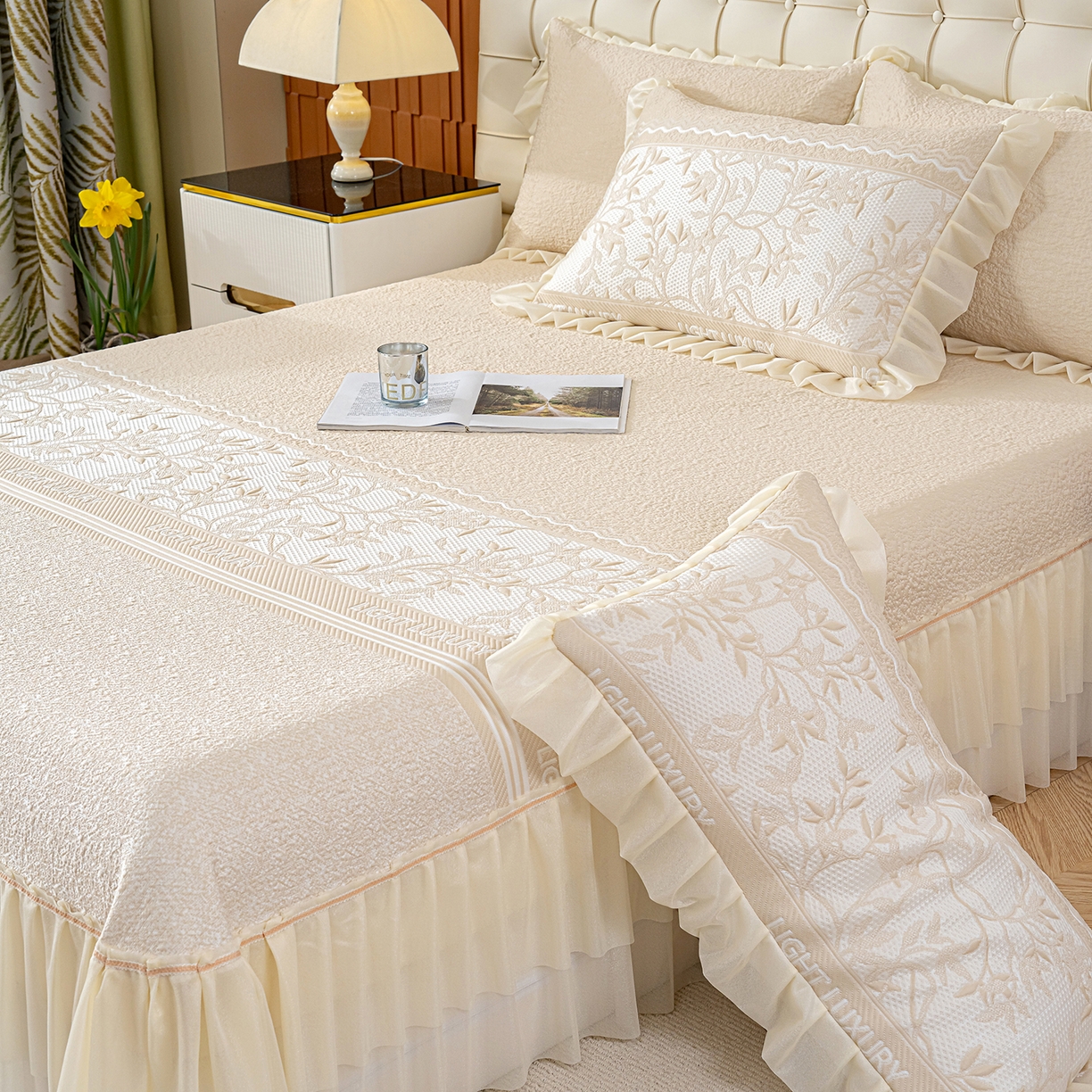 91家纺网 家纺一手货源 找家纺 （总）冬然家纺 2026新款【清凉一夏系列】冰豆豆凉席床裙款