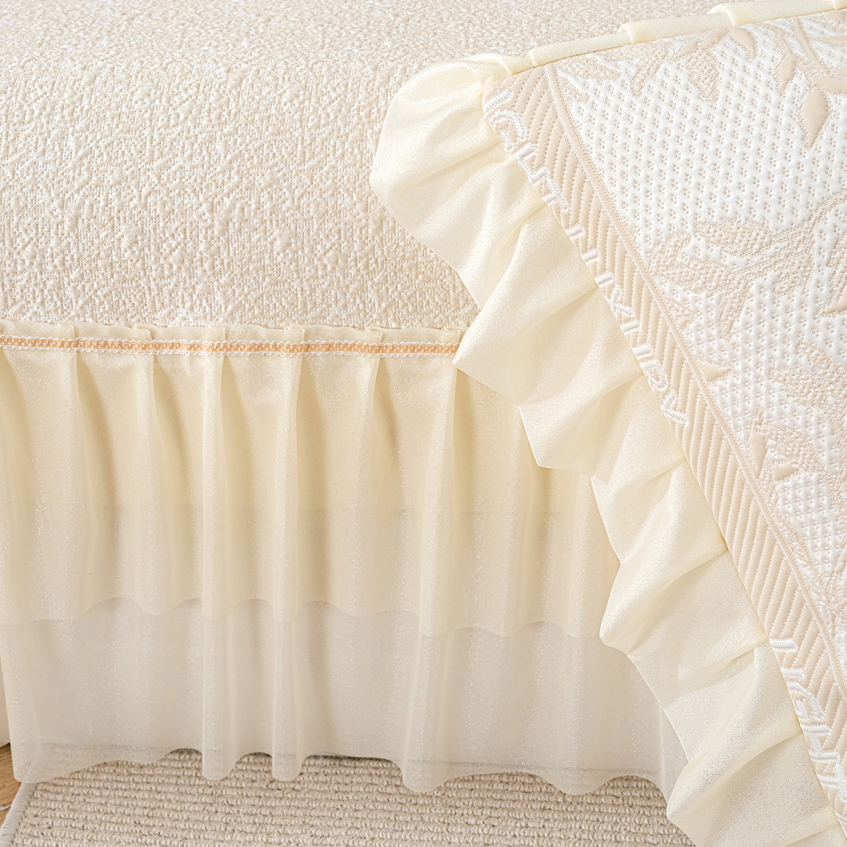 91家纺网 家纺一手货源 找家纺 （总）冬然家纺 2026新款【清凉一夏系列】冰豆豆凉席床裙款