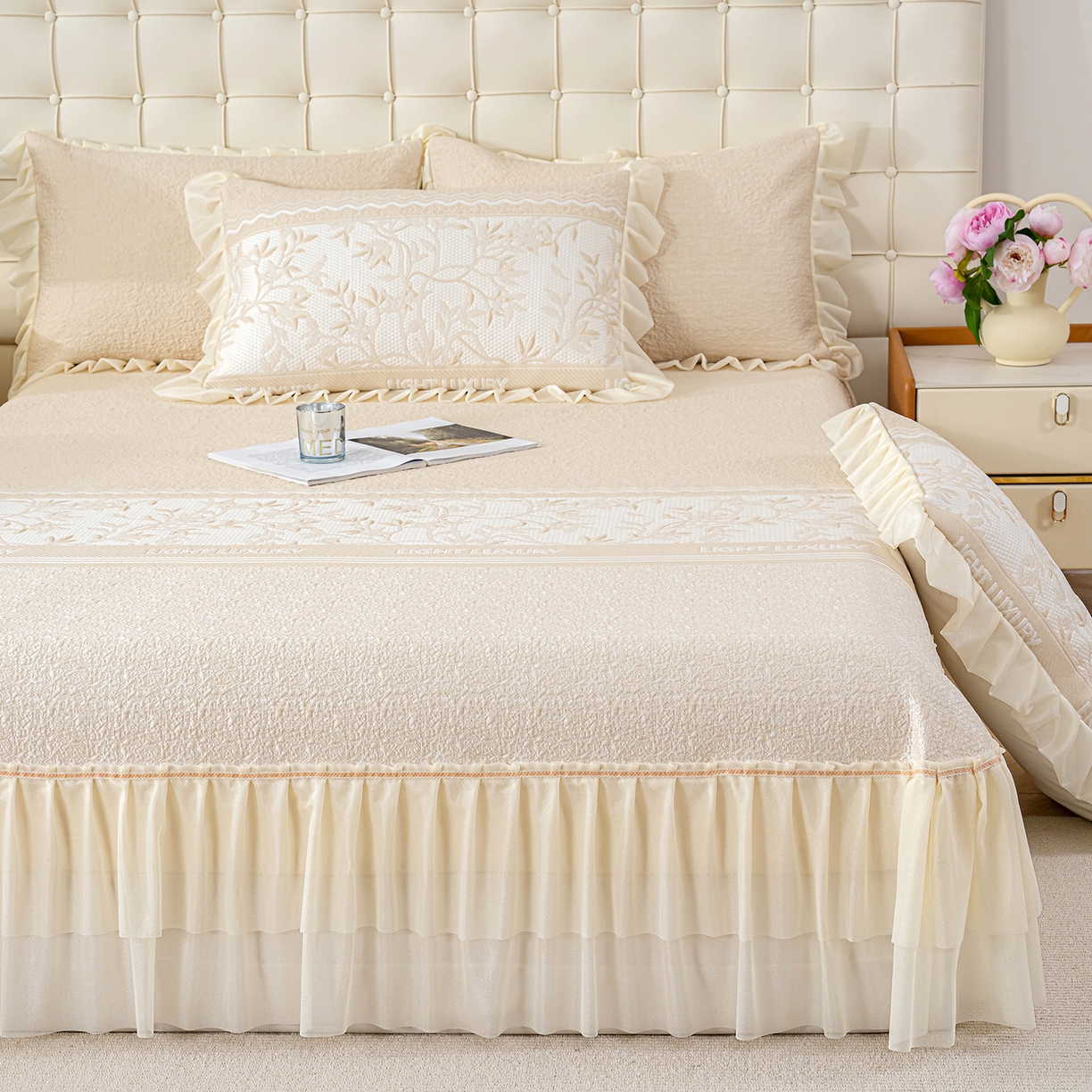 91家纺网 家纺一手货源 找家纺 （总）冬然家纺 2026新款【清凉一夏系列】冰豆豆凉席床裙款