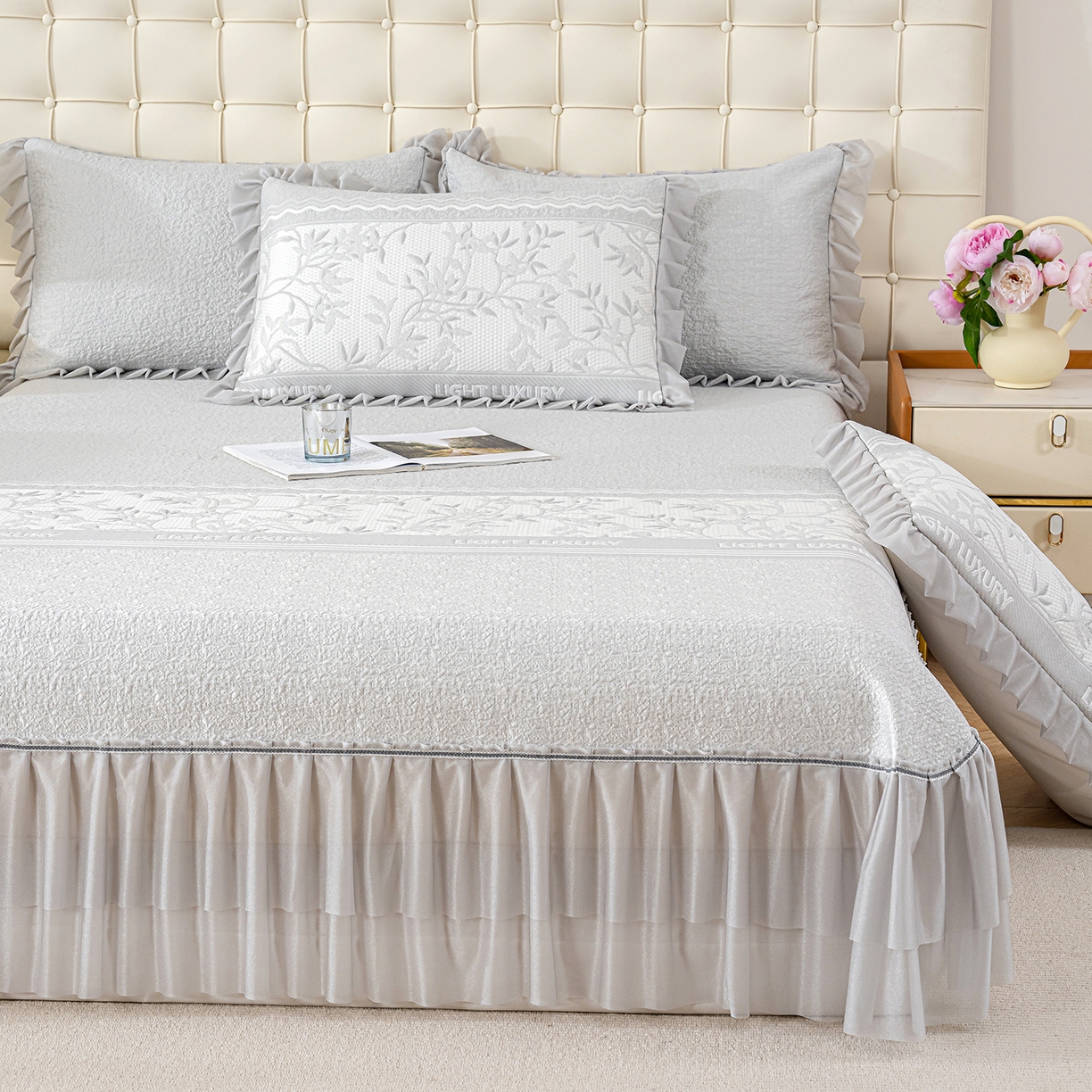 91家纺网 家纺一手货源 找家纺 （总）冬然家纺 2026新款【清凉一夏系列】冰豆豆凉席床裙款