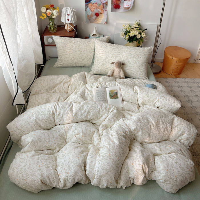 91家纺网 家纺一手货源 找家纺 （总）贝扬思家纺 2026新款高品质A类泡芙纱普通款四件套-110g-(软软糯糯小红书推荐~)