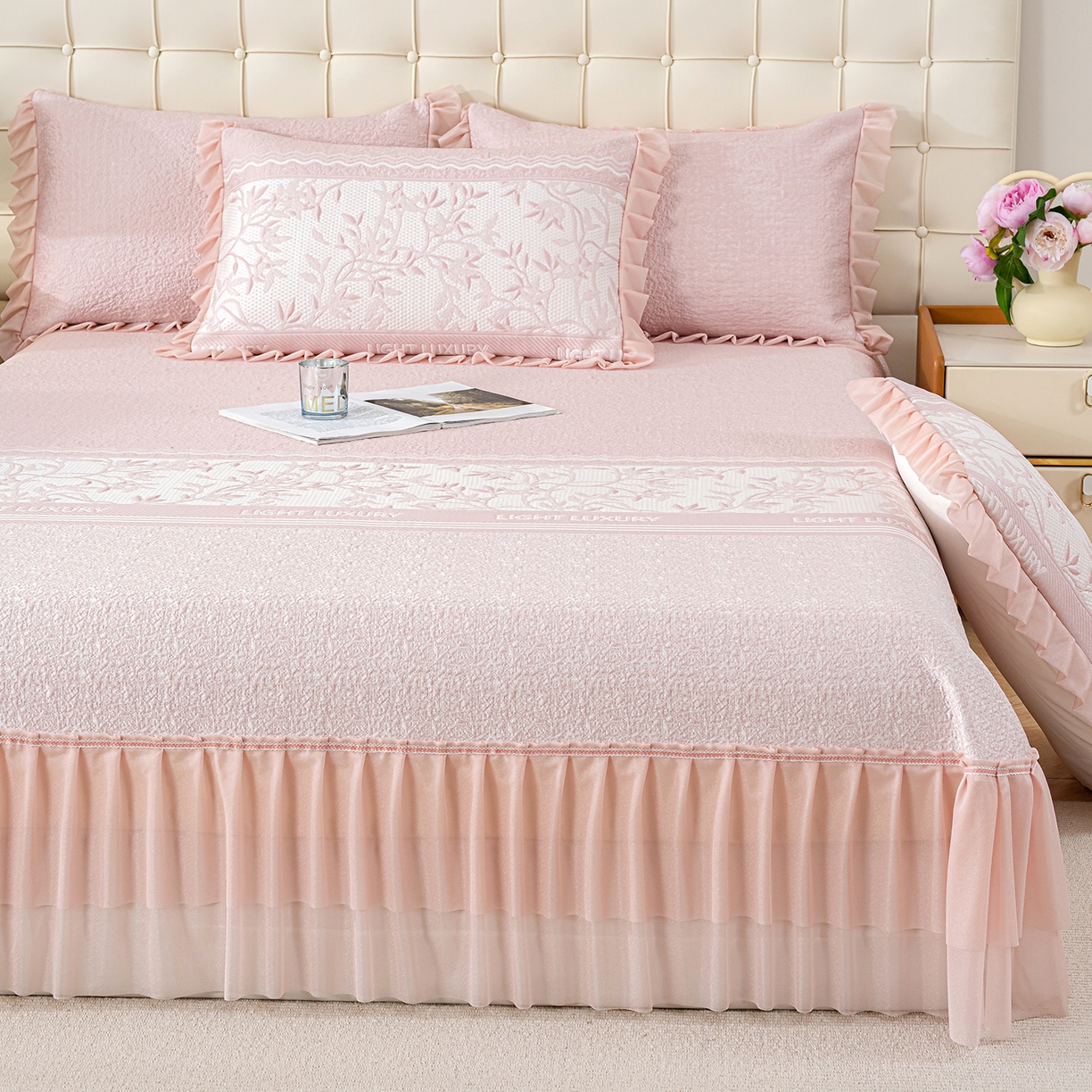 91家纺网 家纺一手货源 找家纺 （总）冬然家纺 2026新款【清凉一夏系列】冰豆豆凉席床裙款