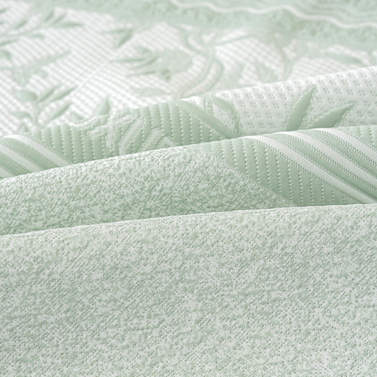 91家纺网 家纺一手货源 找家纺 冬然家纺 2026新款【清凉一夏系列】冰豆豆凉席床裙款 清凉一夏-绿