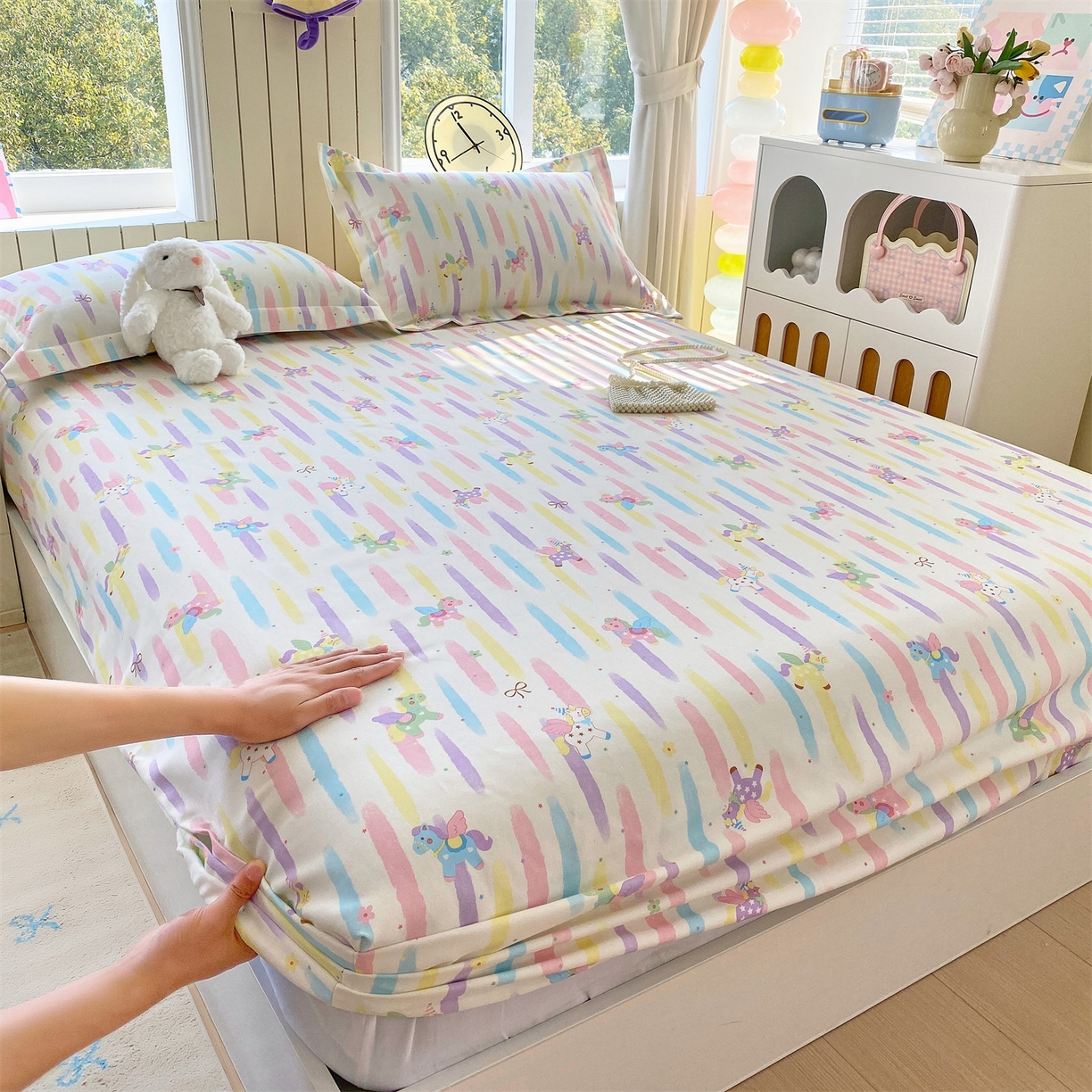 91家纺网 家纺一手货源 找家纺 凯磊家纺 2025新款..长绒棉纯色 单枕套 柔紫米杏