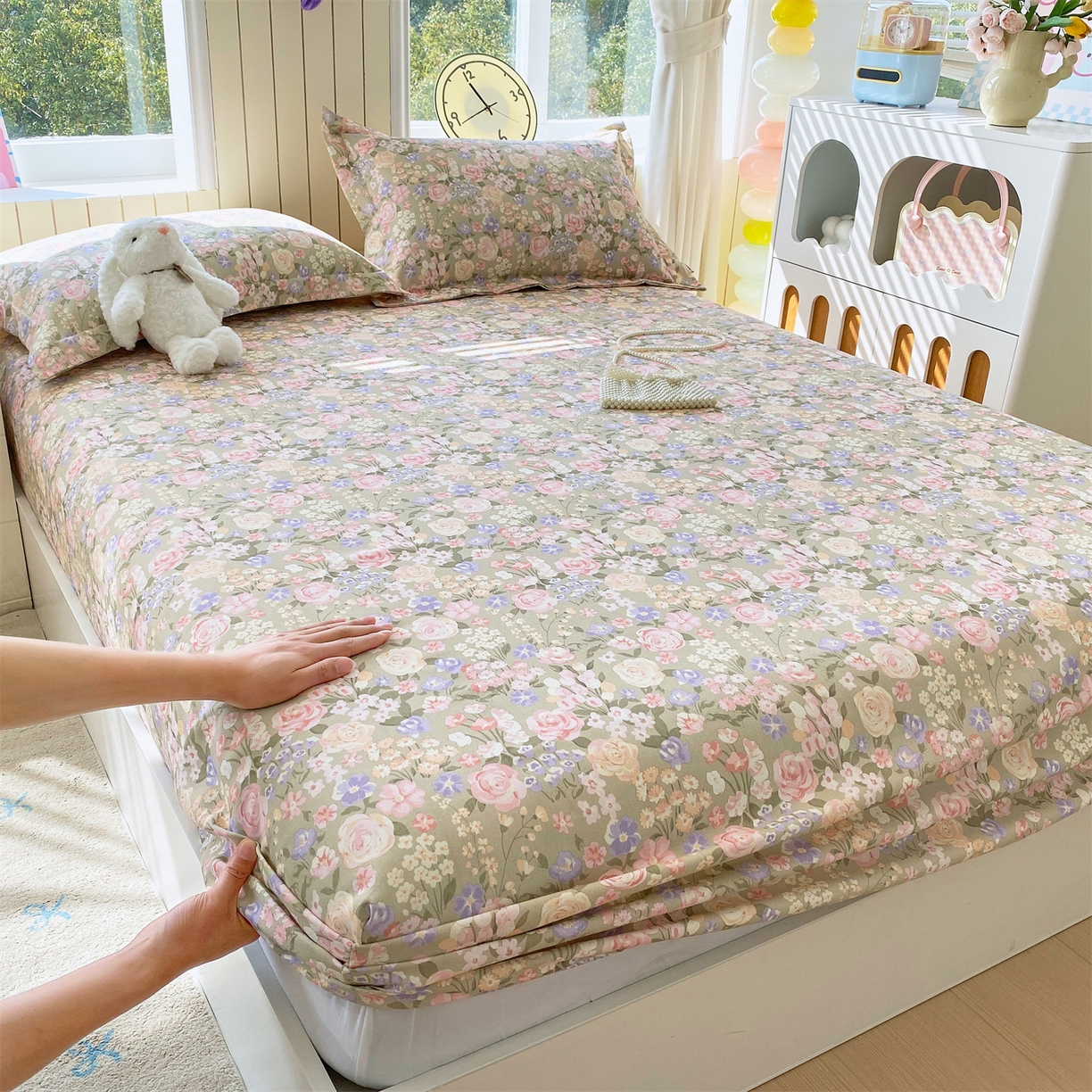 91家纺网 家纺一手货源 找家纺 （总）凯磊家纺 2026春夏新款原棉老粗布床笠款空调软席凉席席子