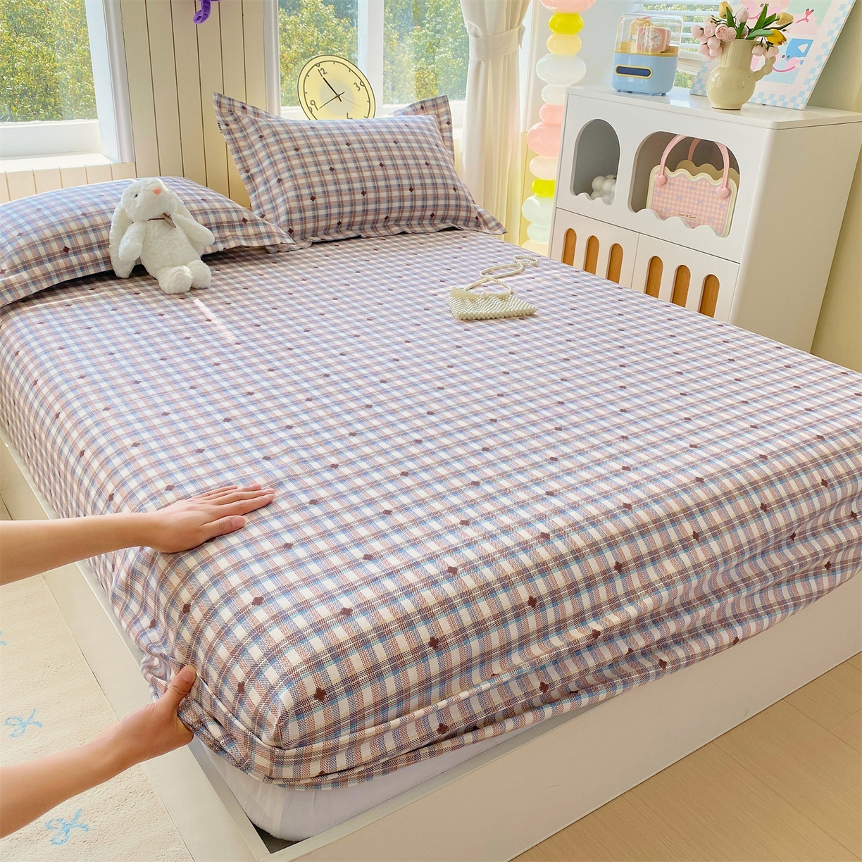 91家纺网 家纺一手货源 找家纺 （总）凯磊家纺 2026春夏新款原棉老粗布床笠款空调软席凉席席子