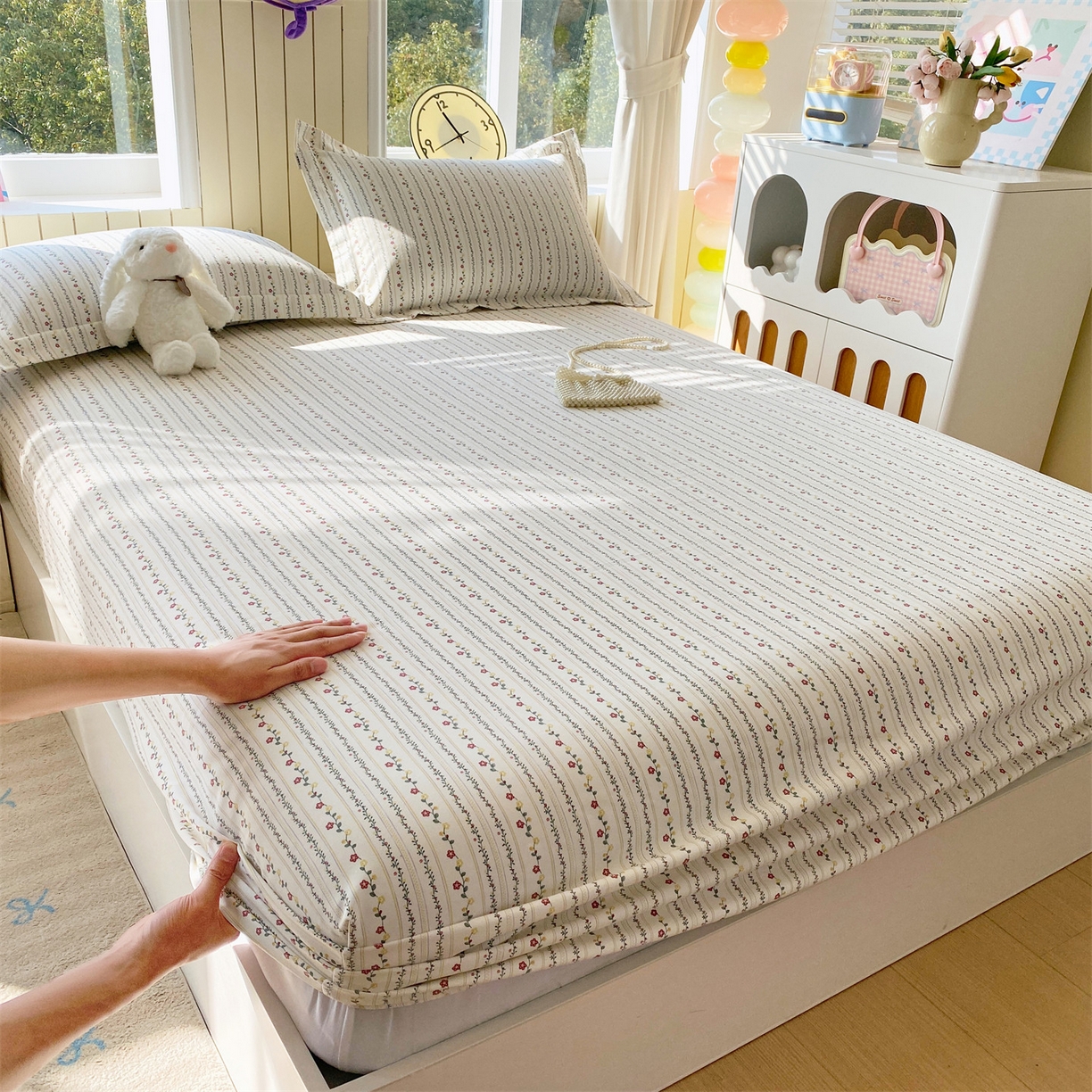 91家纺网 家纺一手货源 找家纺 （总）凯磊家纺 2026春夏新款原棉老粗布床笠款空调软席凉席席子