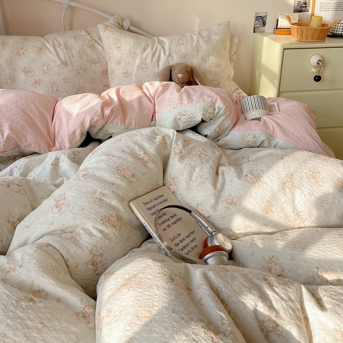 91家纺网 家纺一手货源 找家纺 贝扬思家纺 2026新款高品质A类泡芙纱普通款四件套-110g-(软软糯糯小红书推荐~) 柔诗意