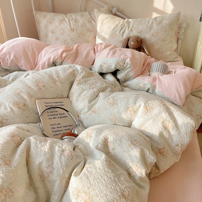 91家纺网 家纺一手货源 找家纺 贝扬思家纺 2026新款高品质A类泡芙纱普通款四件套-110g-(软软糯糯小红书推荐~) 柔诗意