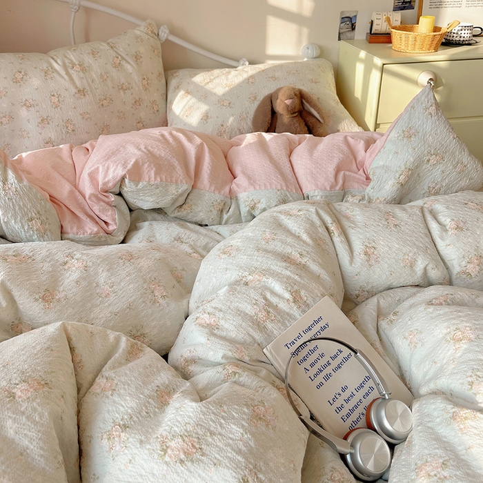 91家纺网 家纺一手货源 找家纺 贝扬思家纺 2026新款高品质A类泡芙纱普通款四件套-110g-(软软糯糯小红书推荐~) 柔诗意