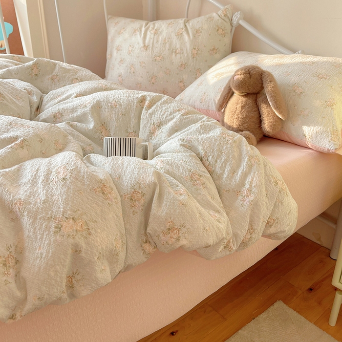 91家纺网 家纺一手货源 找家纺 贝扬思家纺 2026新款高品质A类泡芙纱普通款四件套-110g-(软软糯糯小红书推荐~) 柔诗意