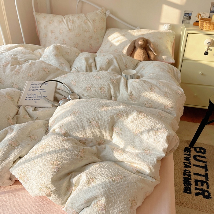 91家纺网 家纺一手货源 找家纺 贝扬思家纺 2026新款高品质A类泡芙纱普通款四件套-110g-(软软糯糯小红书推荐~) 柔诗意