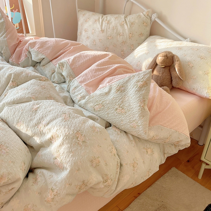 91家纺网 家纺一手货源 找家纺 贝扬思家纺 2026新款高品质A类泡芙纱普通款四件套-110g-(软软糯糯小红书推荐~) 柔诗意