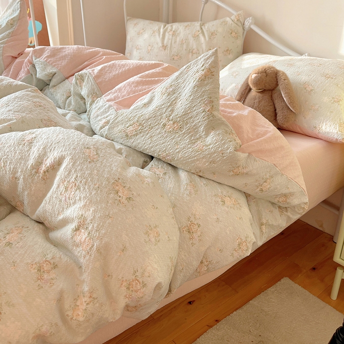 91家纺网 家纺一手货源 找家纺 贝扬思家纺 2026新款高品质A类泡芙纱普通款四件套-110g-(软软糯糯小红书推荐~) 柔诗意