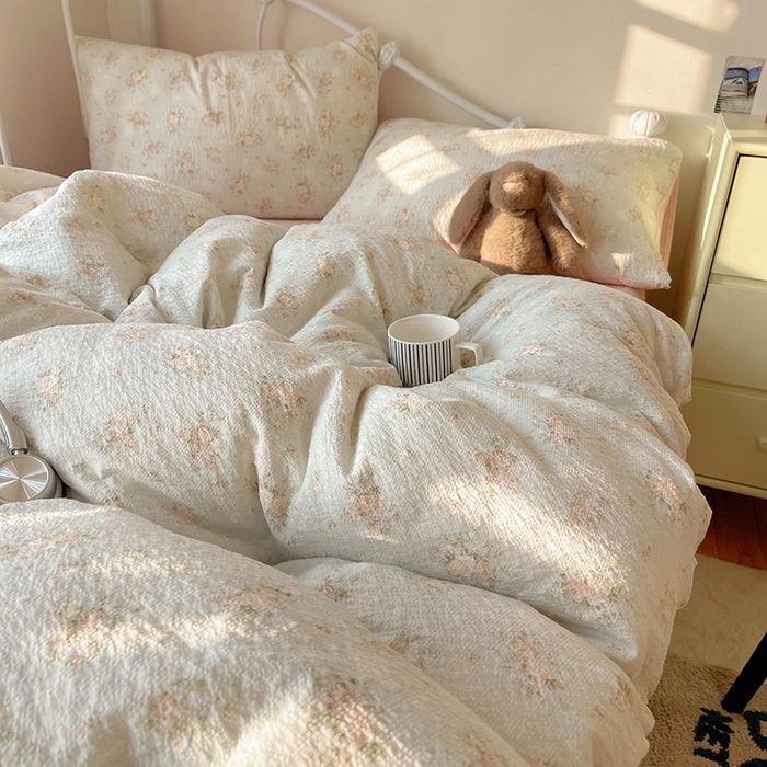 91家纺网 家纺一手货源 找家纺 贝扬思家纺 2026新款高品质A类泡芙纱普通款四件套-110g-(软软糯糯小红书推荐~) 柔诗意